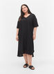 Overhemdjurk met korte mouwen in viscose, Black, Model image number 2
