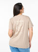 T-shirt met tekstprint en ronde hals, Bruin, Model image number 2