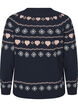 Langarmige gebreide top met kerstmotief, Navy Blazer Comb, Packshot image number 1