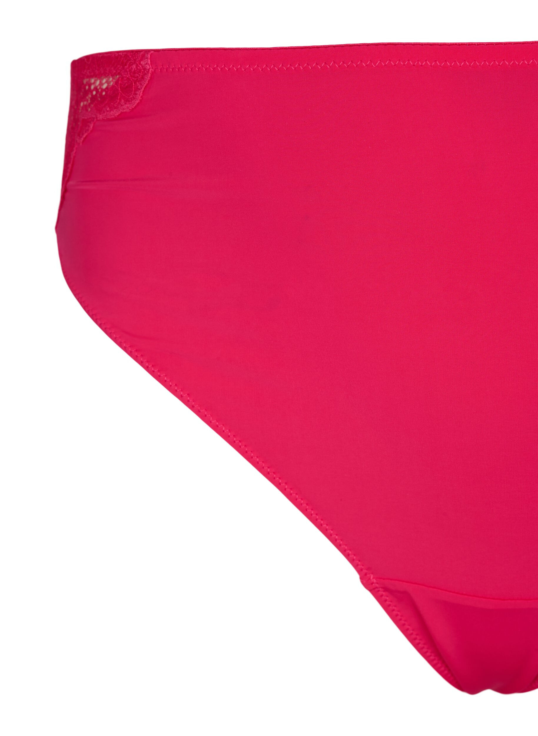 Zizzi Braziliaans slipje van kant met normale taille, Roze, Packshot image number 2