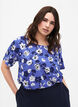 FLASH - Blouse met korte mouwen en print, Amparo Blue Flower, Model image number 0