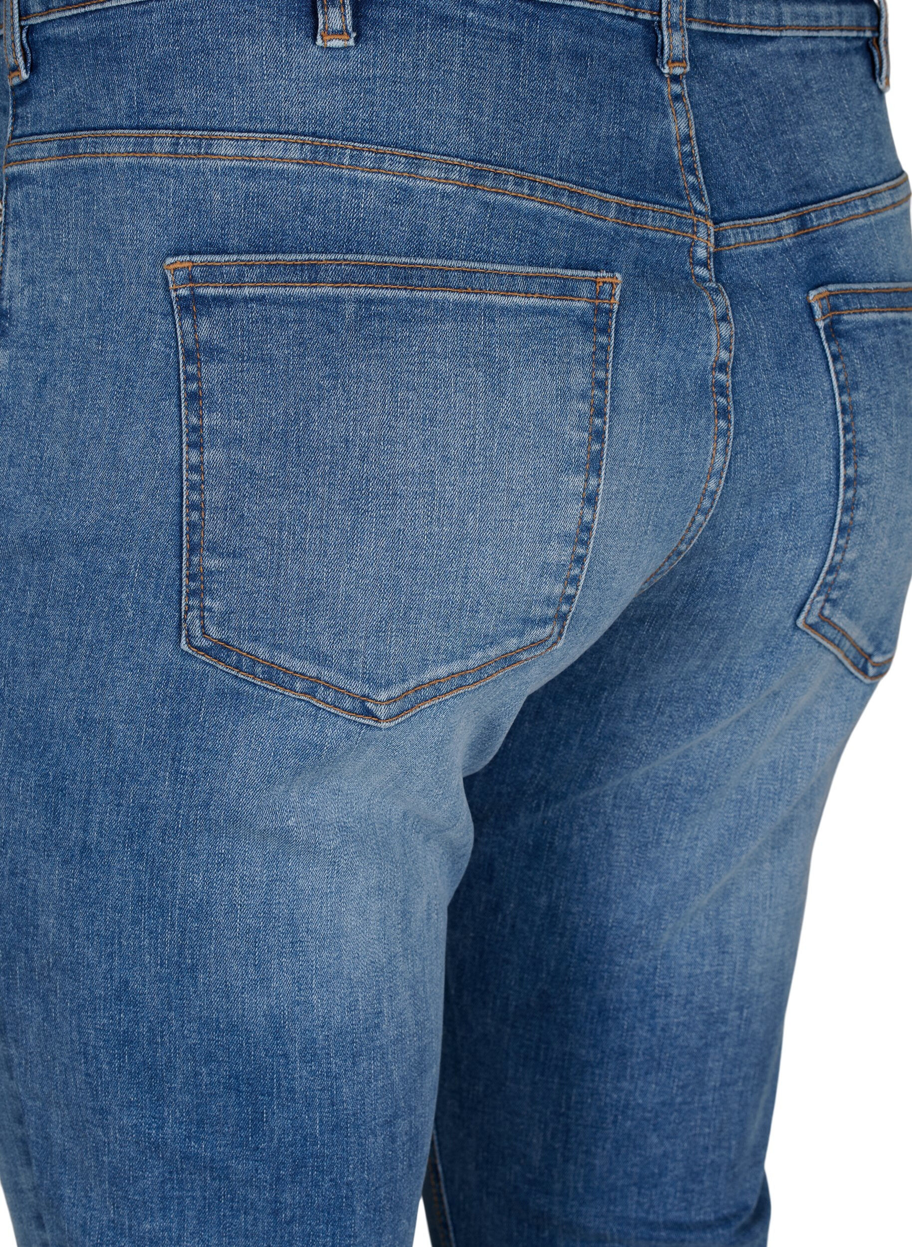 Zizzi Sanna jeans met superslanke pasvorm en knoopsluiting, Blue denim, Packshot image number 3