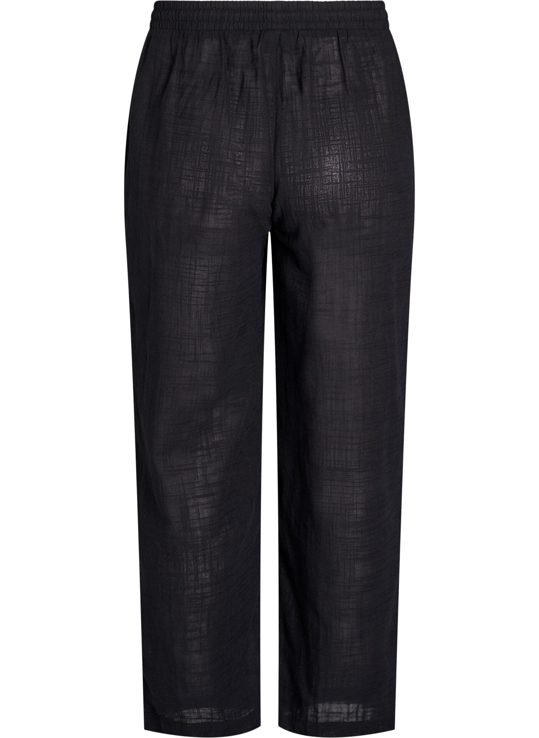 Zizzi FLASH - Broek met rechte pijpen en een hoge taille, Zwart, Packshot image number 1