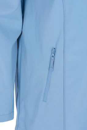 Korte softshell jas met capuchon, Blue Shadow, Packshot image number 3