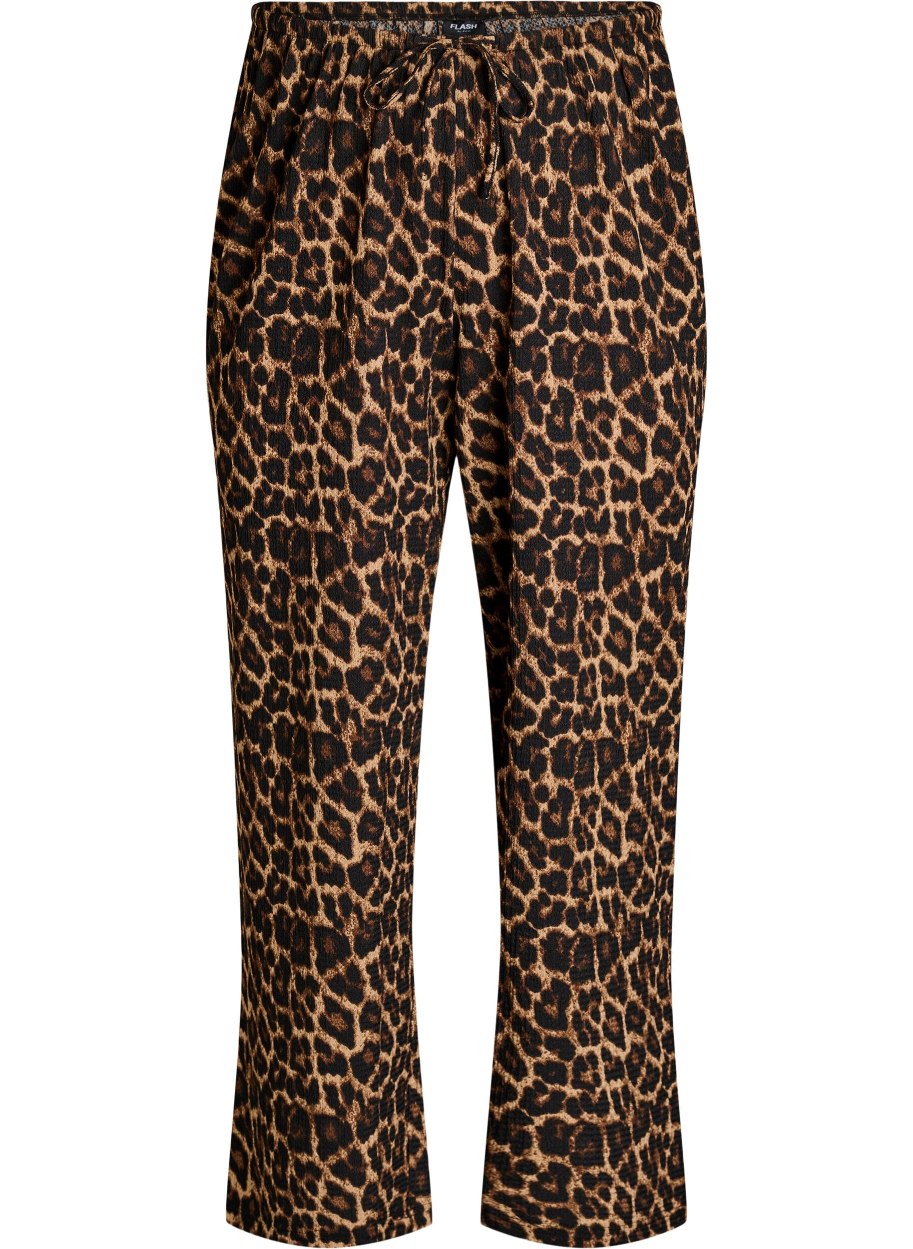 Broek met wijde pijpen in een licht gestructureerde stof