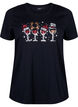Kerst T-shirts in 100% katoen, Black w. Drinks, Packshot image number 0