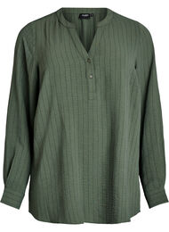 Streepjes overhemdblouse, Groen