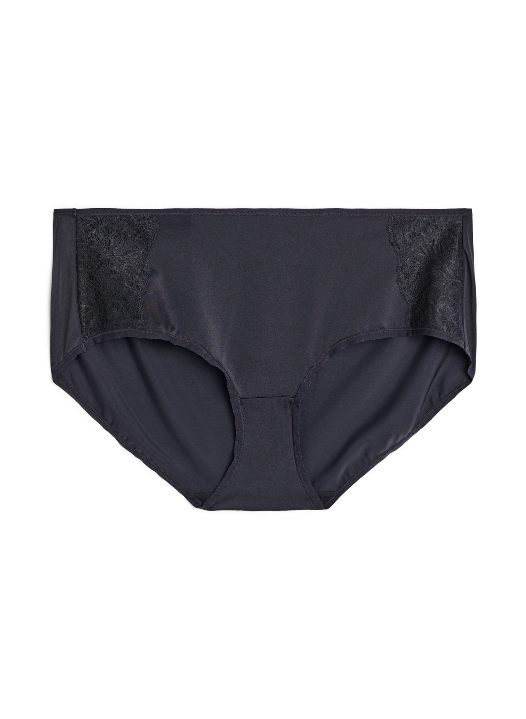 Zizzi 2-pack slip met normale taille, Zwart, Packshot image number 2