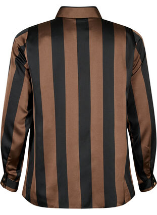 Satijnen overhemd met strepen, Chestnut/B. Stripes, Packshot image number 1