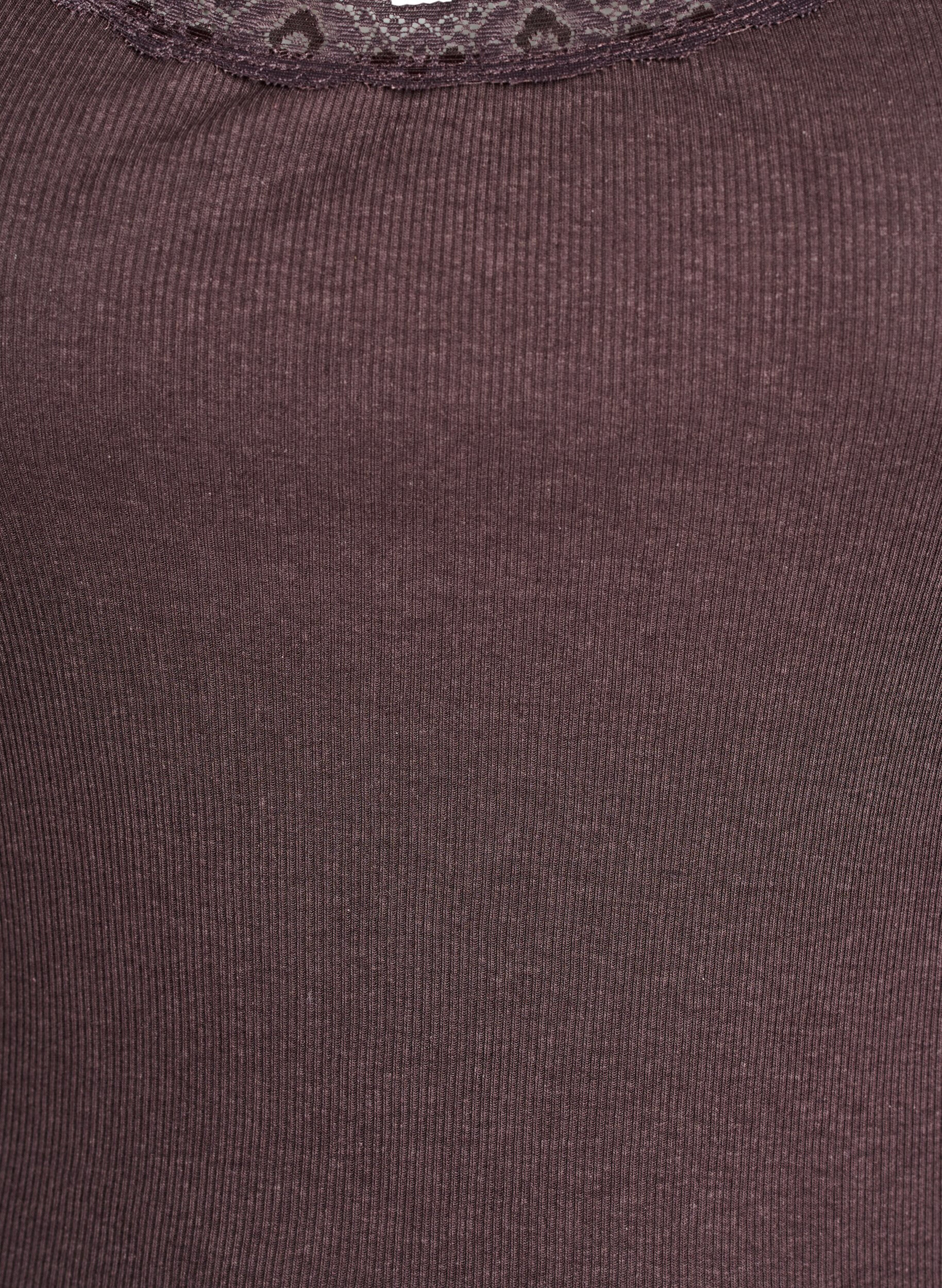 Zizzi Top met kanten afwerking, Bruin, Packshot image number 2