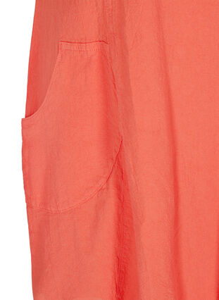 Katoenen jurk met korte mouwen, Hot Coral, Packshot image number 3