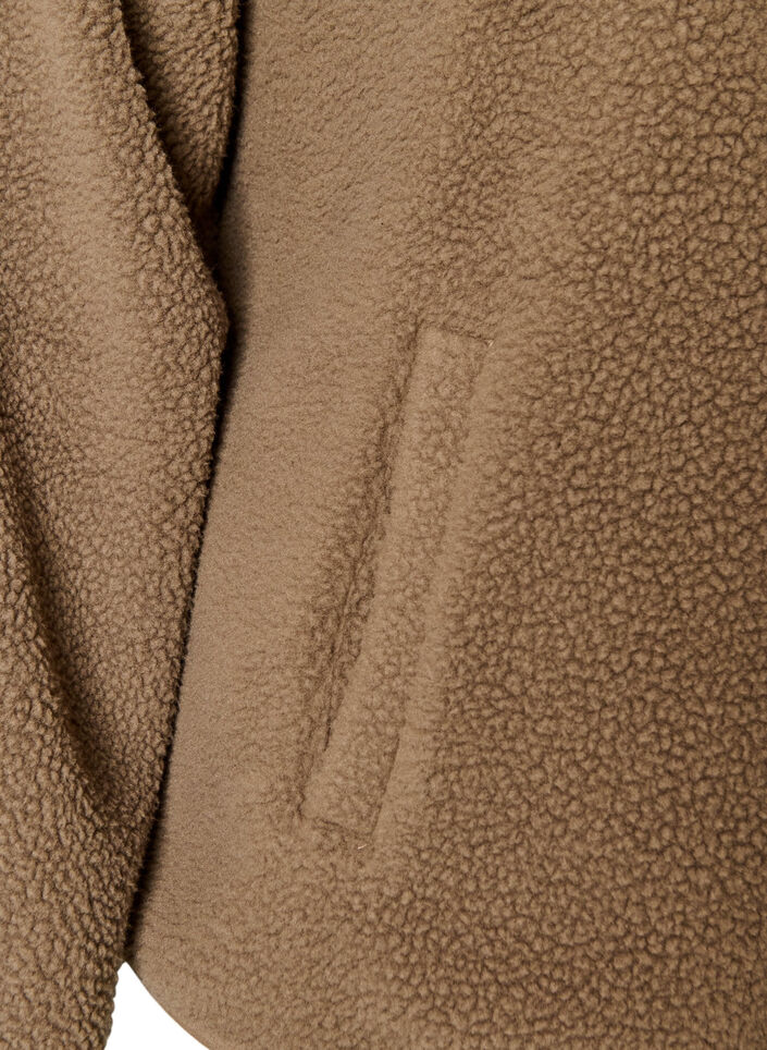 Teddyjack met een ronde hals en knopen, Bruin, Packshot image number 3