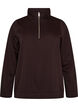 Sweatshirt met hoge kraag en ritssluiting, Bruin, Packshot image number 0