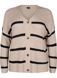 FLASH - Cardigan met strepen en knopen in breisel, Beige