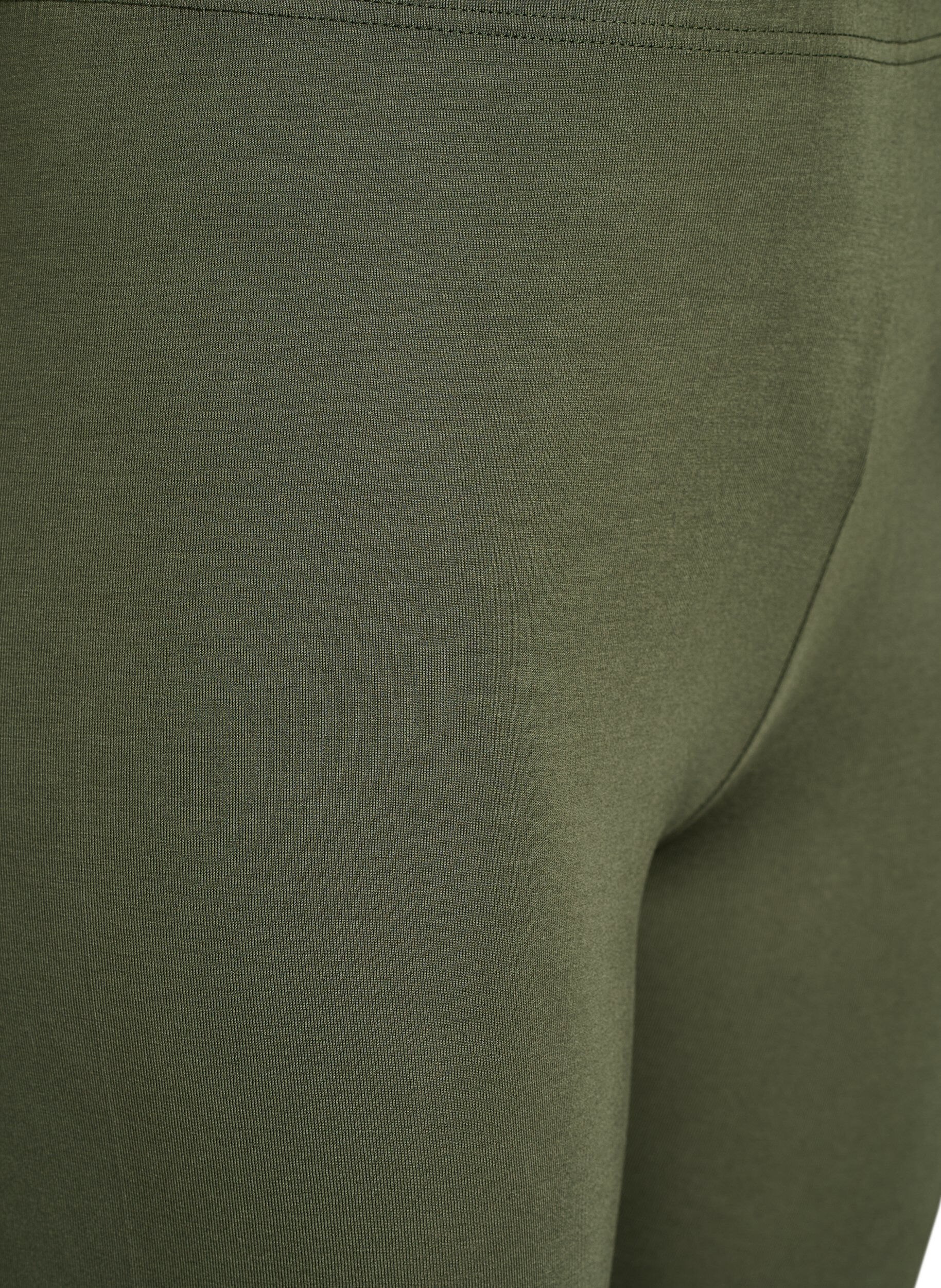 Zizzi Basic 3/4 legging in viscose, Groen, Packshot image number 2