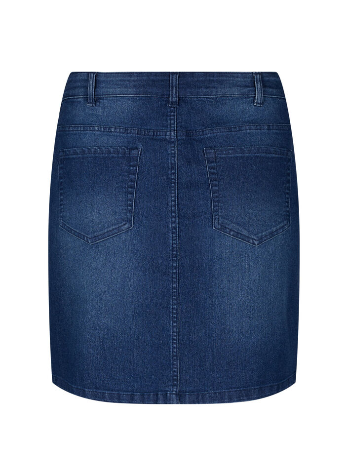 FLASH - Denim rok met knoopsluiting, Blauw, Packshot image number 1