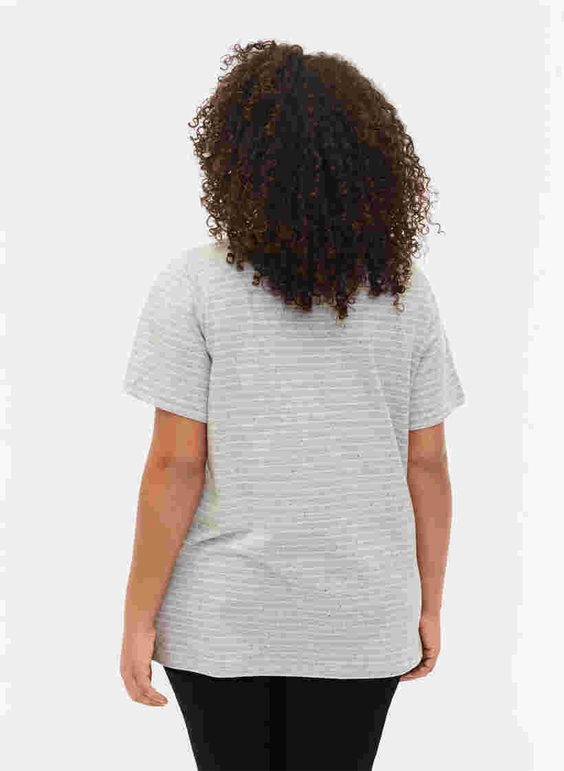 Gemêleerd katoenen t-shirt, Light Grey Melange, Model image number 1