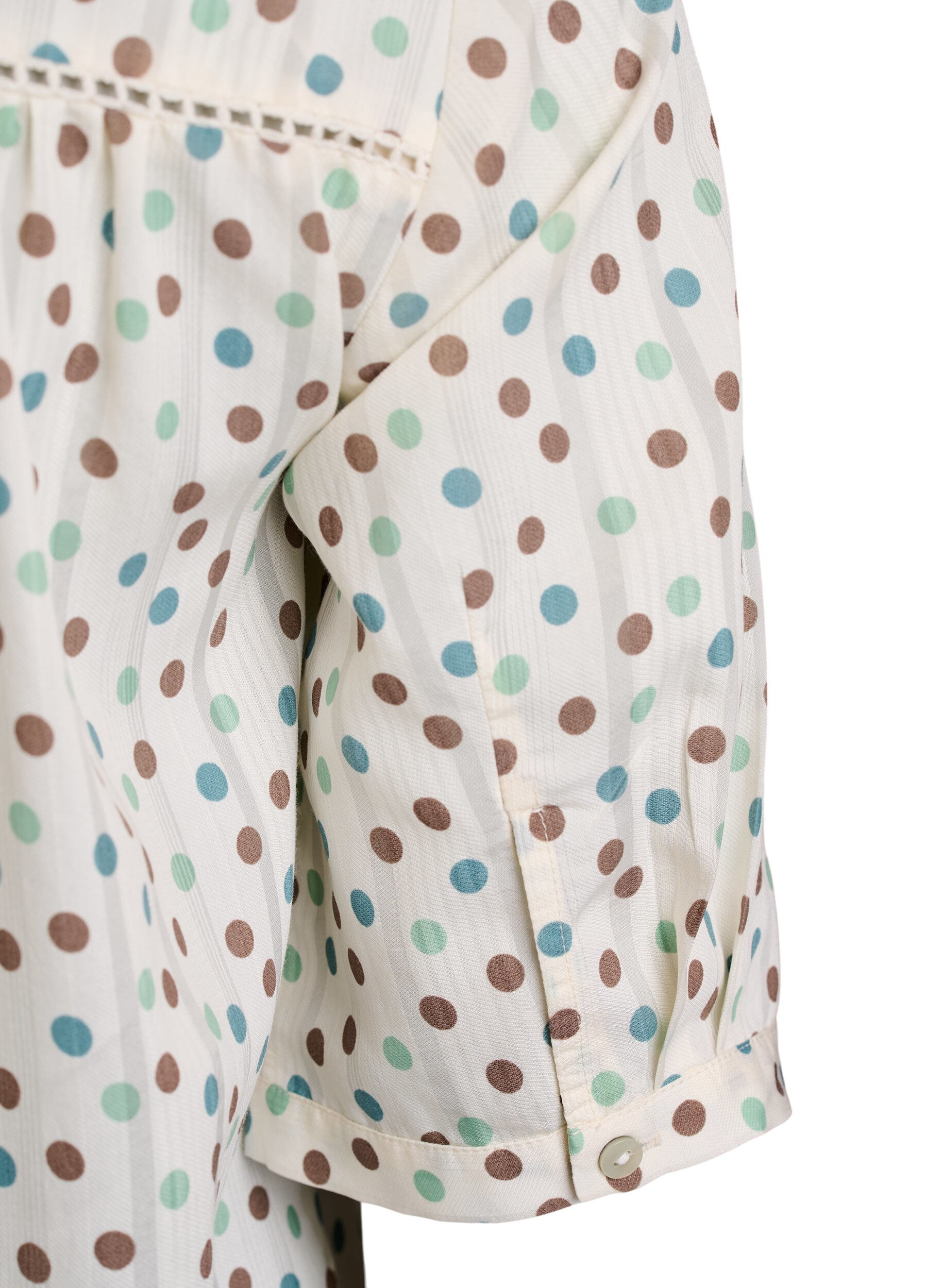 Zizzi Blouse met print en 1/2 mouwen, Wit, Packshot image number 3