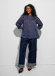 Blouse met patroon, opstaande kraag en 3/4-mouwen, Blauw, Model image number 1