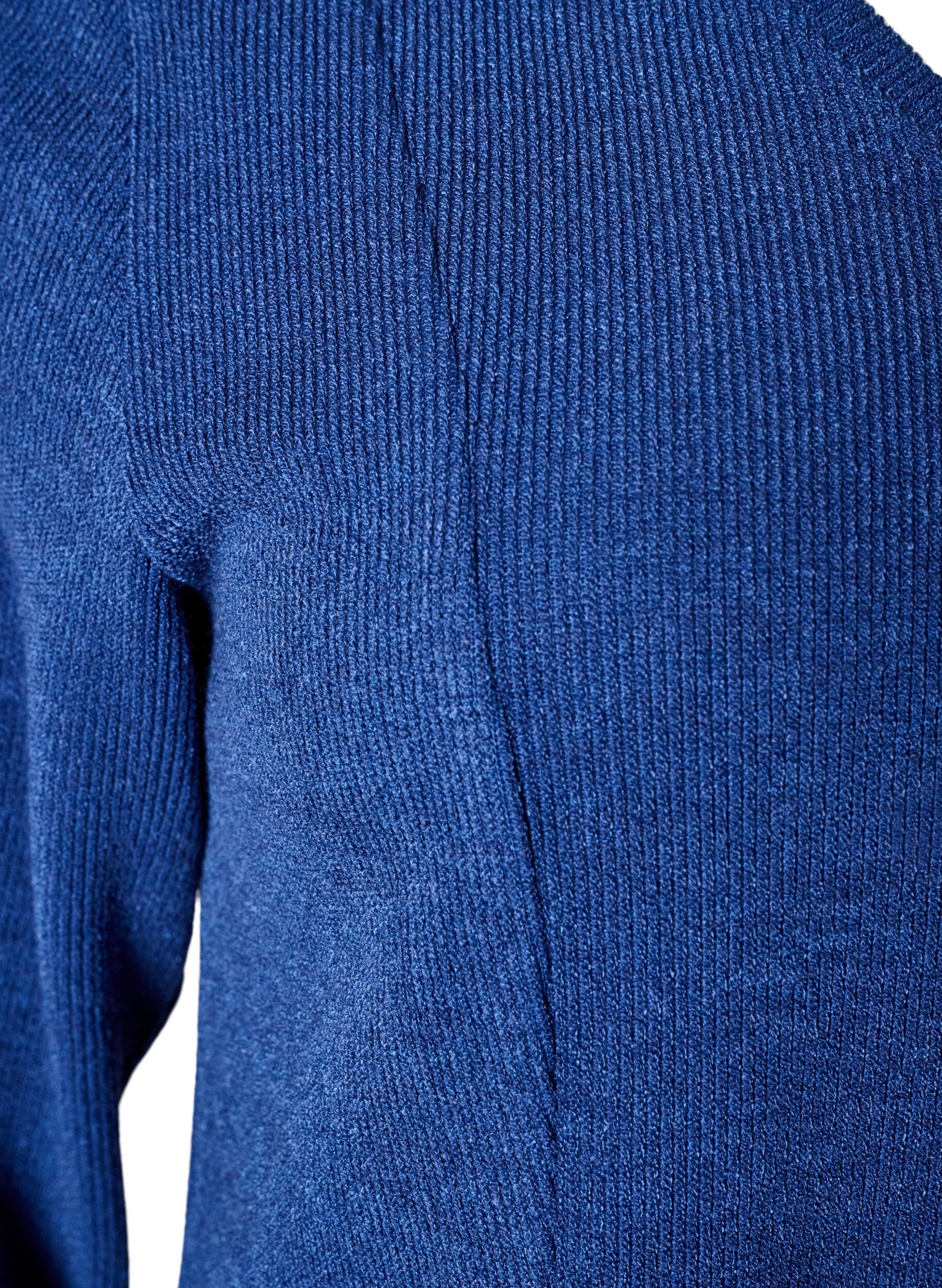 ZizziJersey blouse met een geribde textuur en een A-lijn pasvorm, Blauw, Packshot image number 3