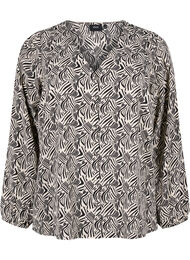 Blouse avec col en V et imprimé, Birch Graphic