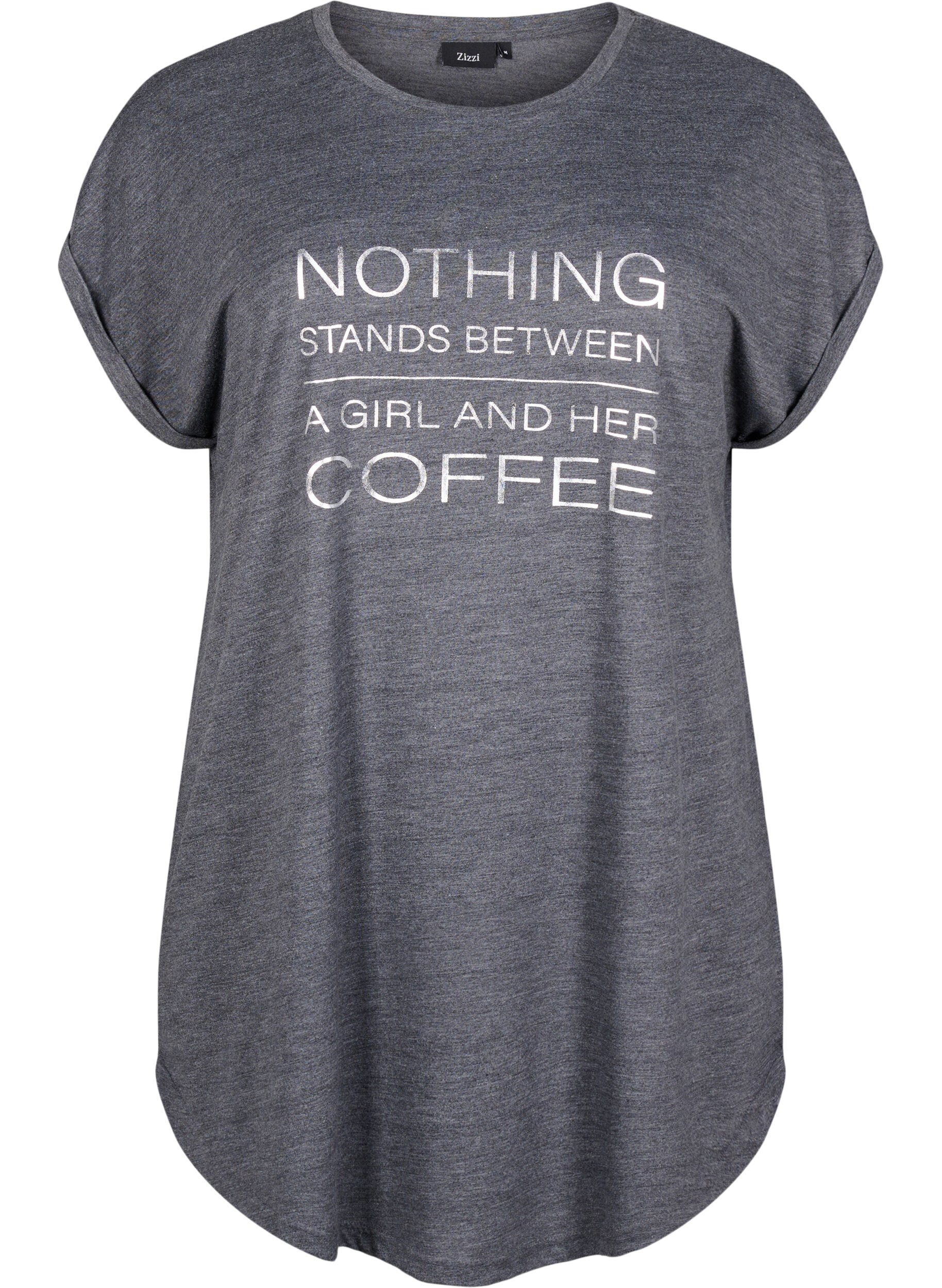 Zizzi Nachthemd met korte mouwen en tekstprint, , Packshot image number 0