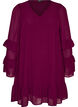 Korte jurk met transparante ruchesmouwen, Paars, Packshot image number 0