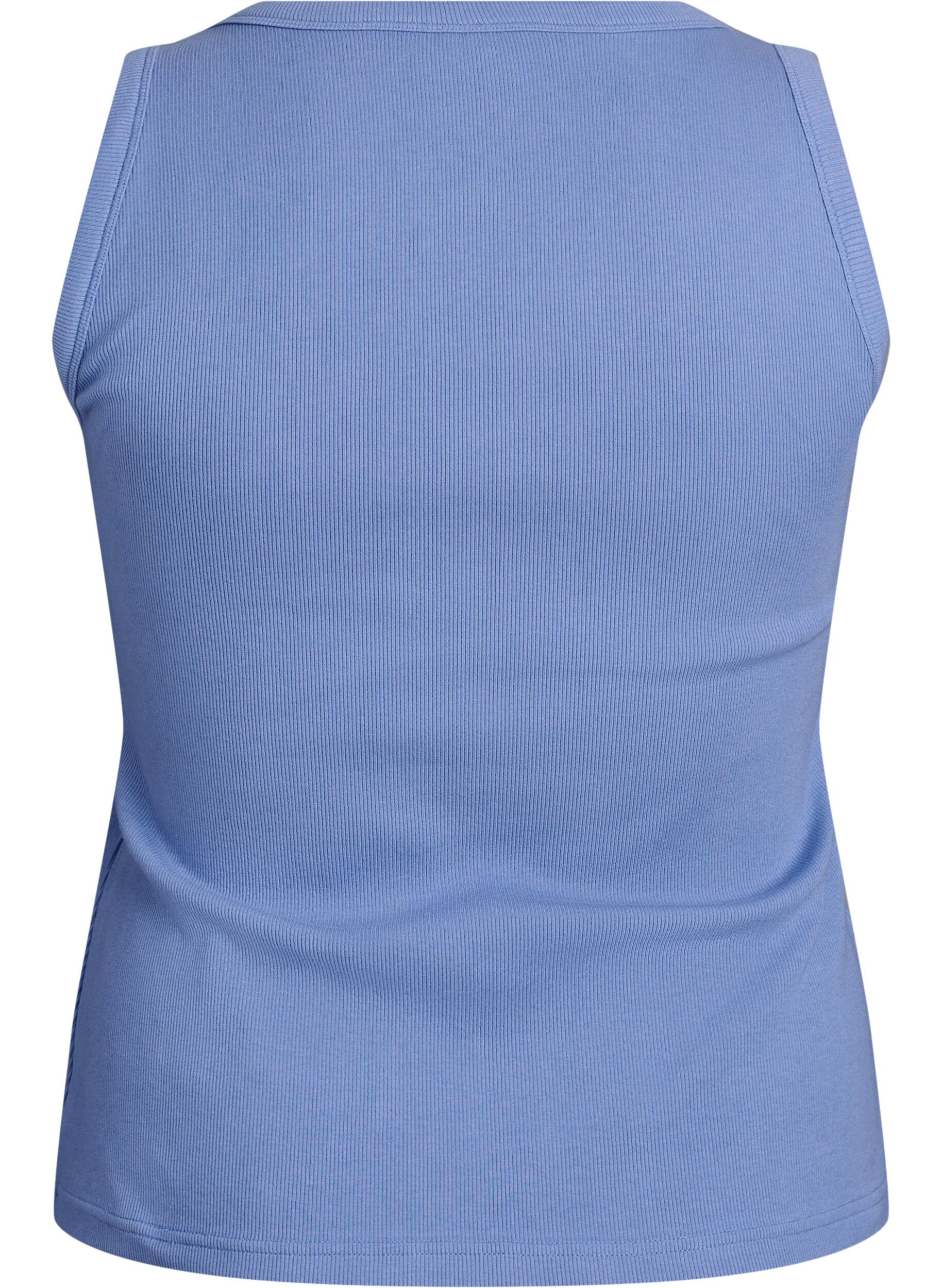ZizziRib top met vierkante halslijn, Paars, Packshot image number 1
