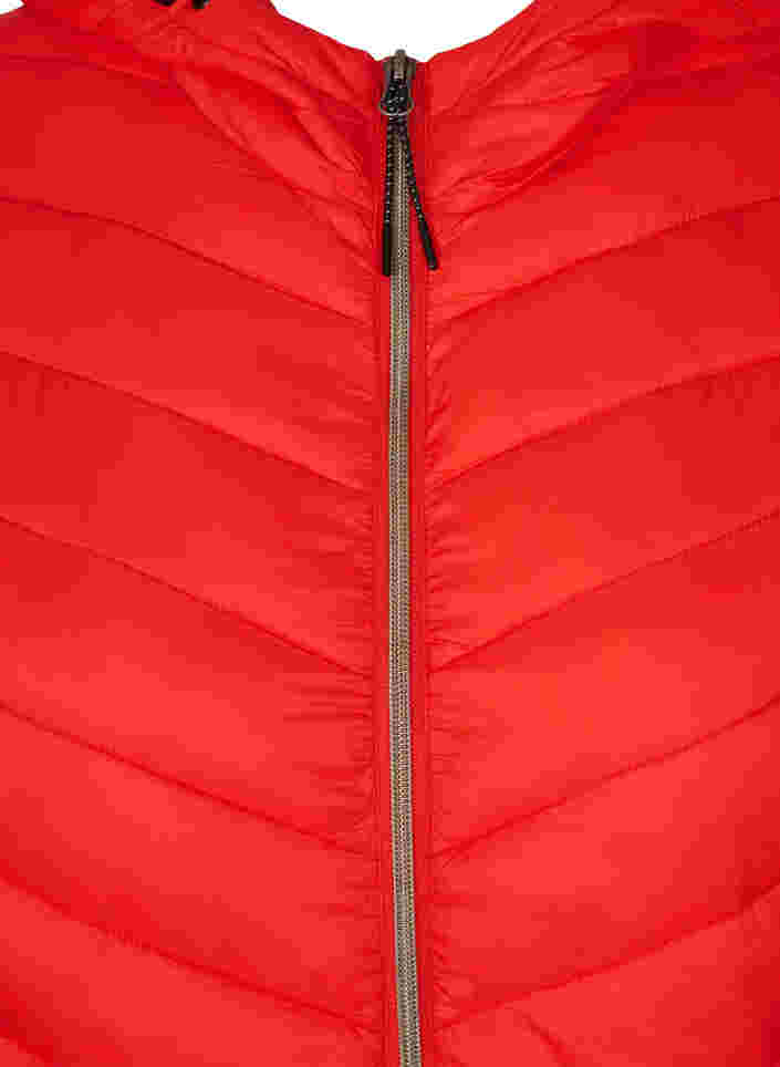 Gewatteerd lichtgewicht jack met capuchon, Fiery Red, Packshot image number 2