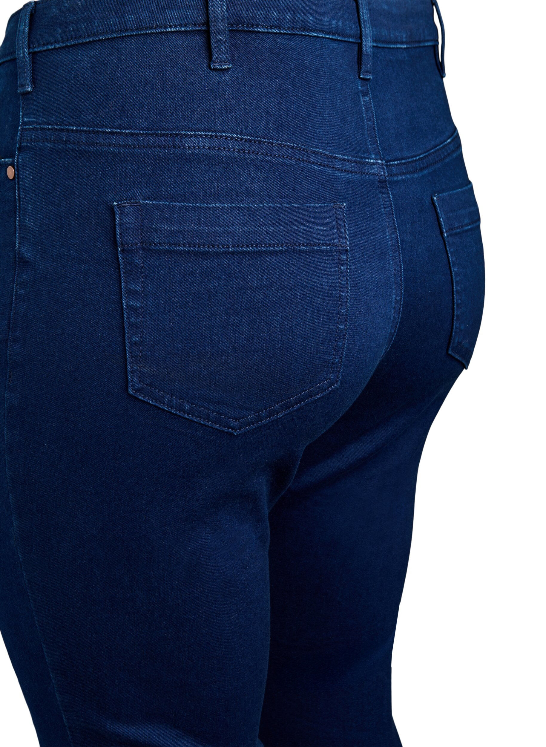 Zizzi Amy capri jeans met hoge taille en super strakke pasvorm, Blauw, Packshot image number 3