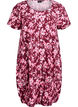 Katoenen jurk met korte mouwen en print, Donker Bordeaux, Packshot image number 0
