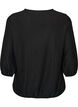 Blouse met textuur en 3/4 mouwen, Zwart, Packshot image number 1