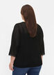Gebreide top met 3/4 mouwen, Black, Model image number 1