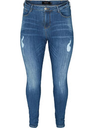 Amy jeans met slijtage details, Blue denim