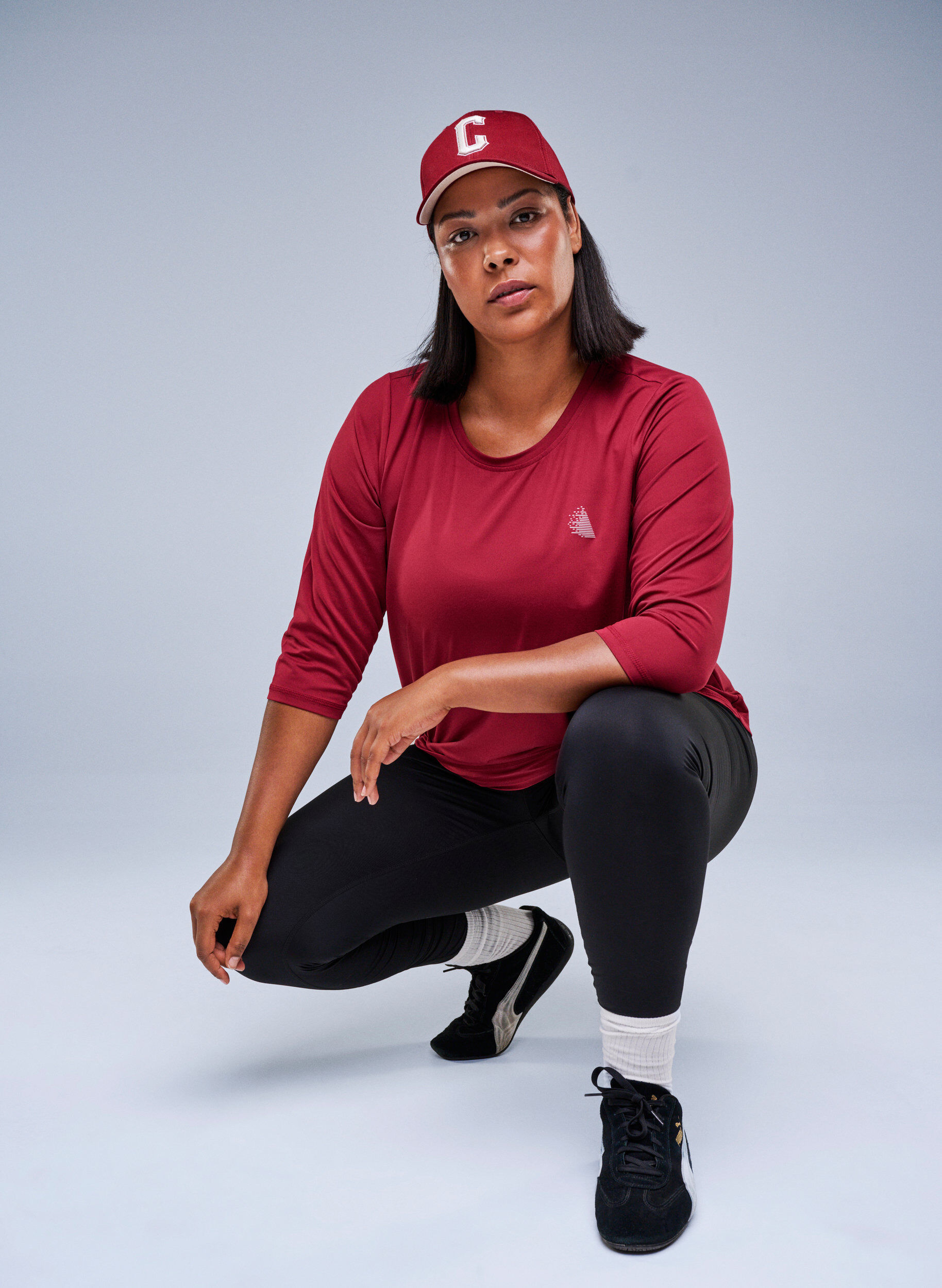 ZizziTraining blouse met 3/4 mouwen, Rood, Image image number 0