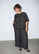 Geruite broek met wijde pijpen, Zwart, Model image number 0
