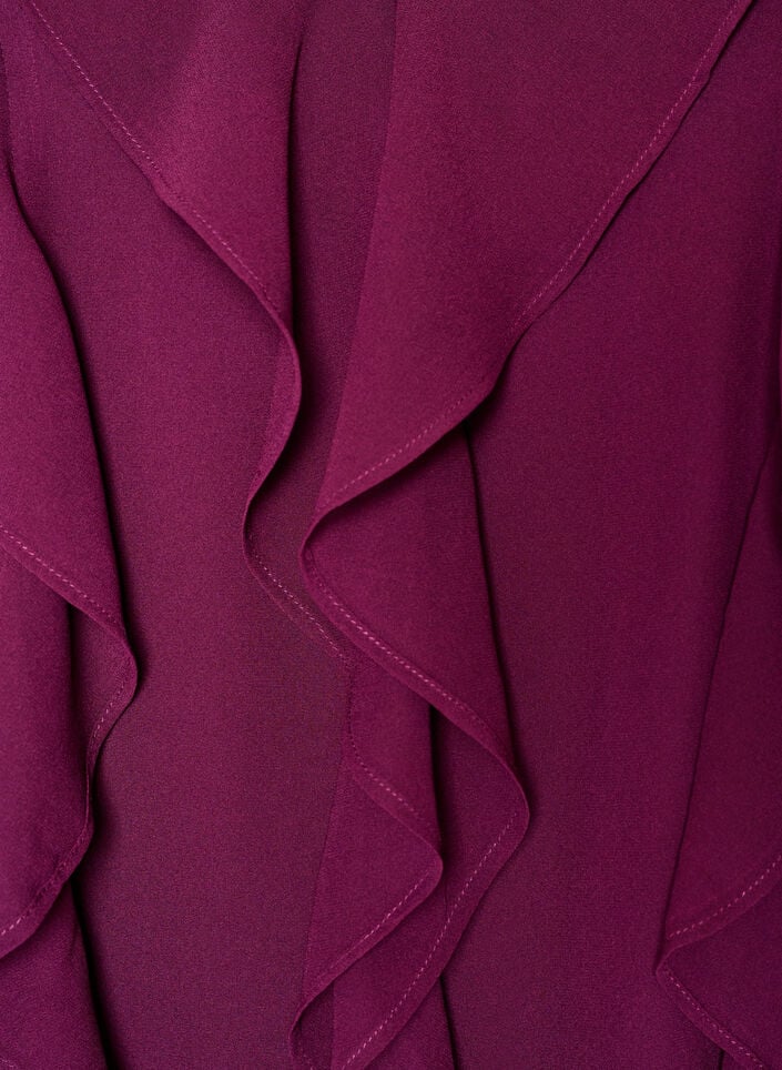 Jurk met ruches en V-hals, Rood, Packshot image number 2