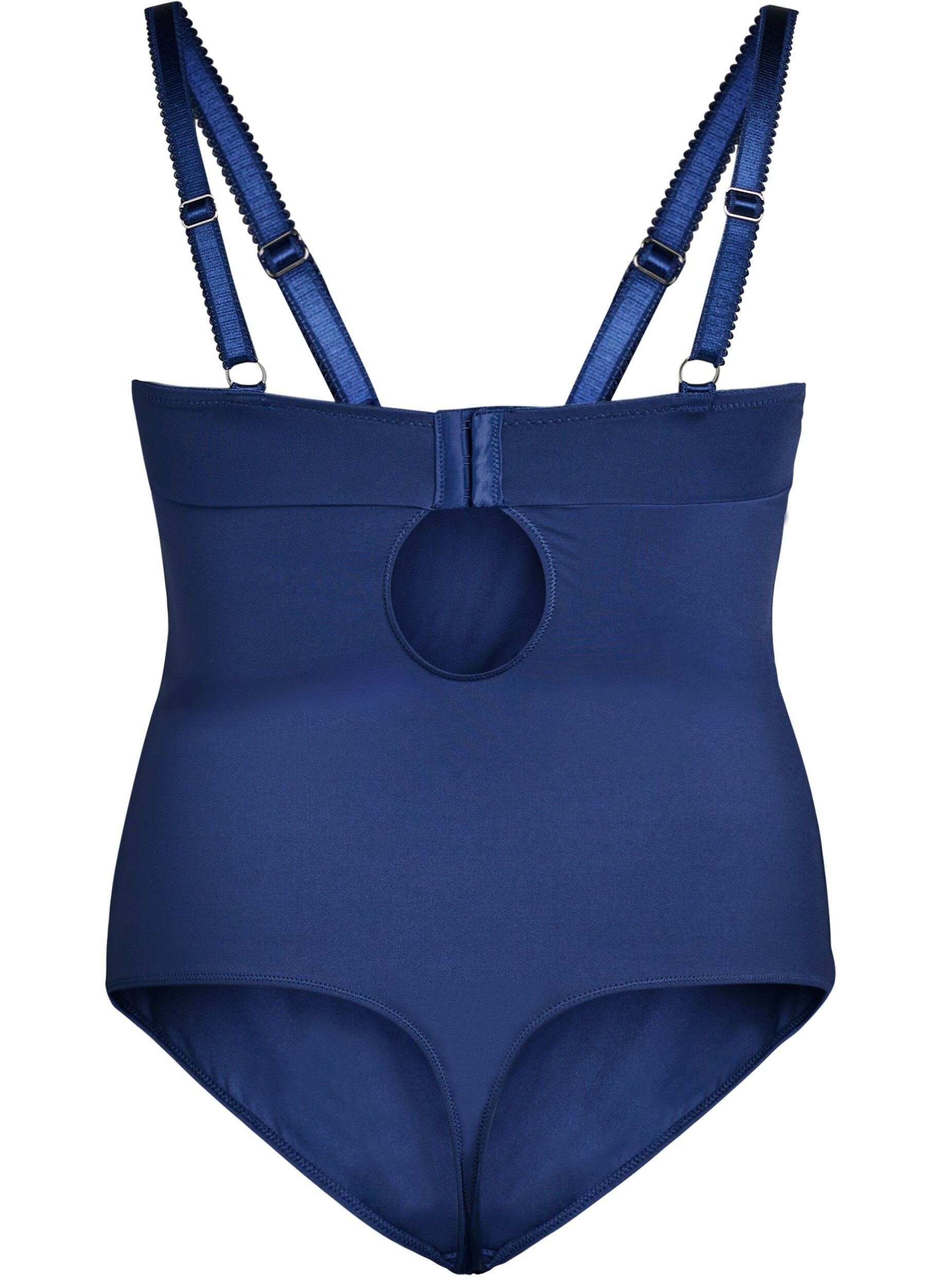 Zizzi Bodystocking met beugels en kanten details, Blauw, Packshot image number 1