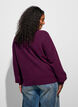 Vest met V-hals en ribstructuur, Paars, Model image number 2