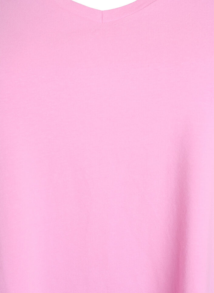 Basic effen katoenen t-shirt, Roze, Packshot image number 2