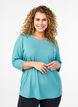 Sporttop met 3/4 mouwen, Blauw, Model image number 0