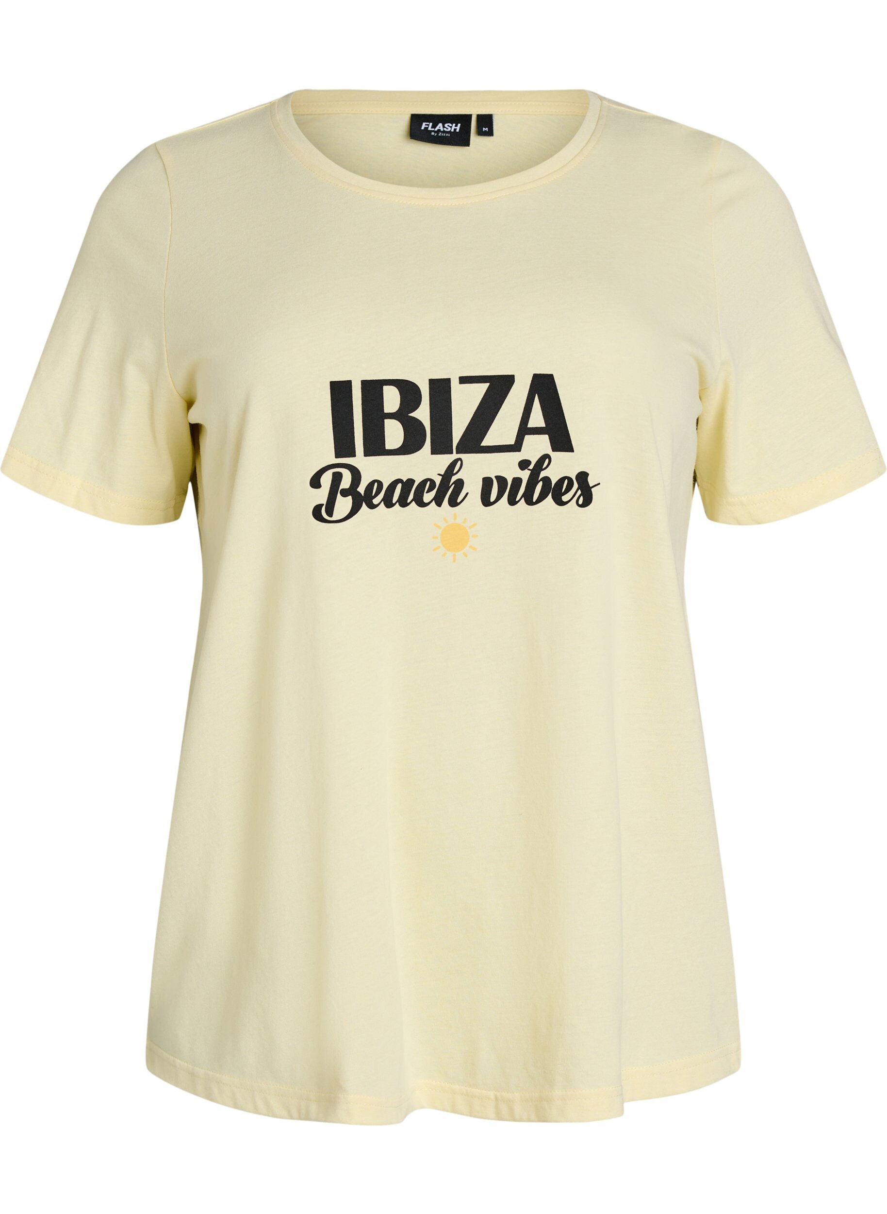 Zizzi T-shirt met print, Geel, Packshot image number 0
