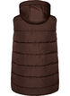 Lange vest met capuchon en zakken, Bruin, Packshot image number 1