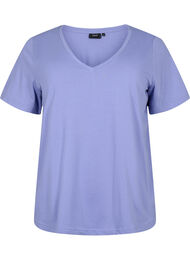 T-shirt met korte mouwen en v-hals, Lavender Viloet