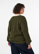 Vest met V-hals en ribstructuur, Groen, Model image number 2