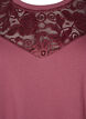 Korte sweat jurk met kanten detail, Rose Brown, Packshot image number 2