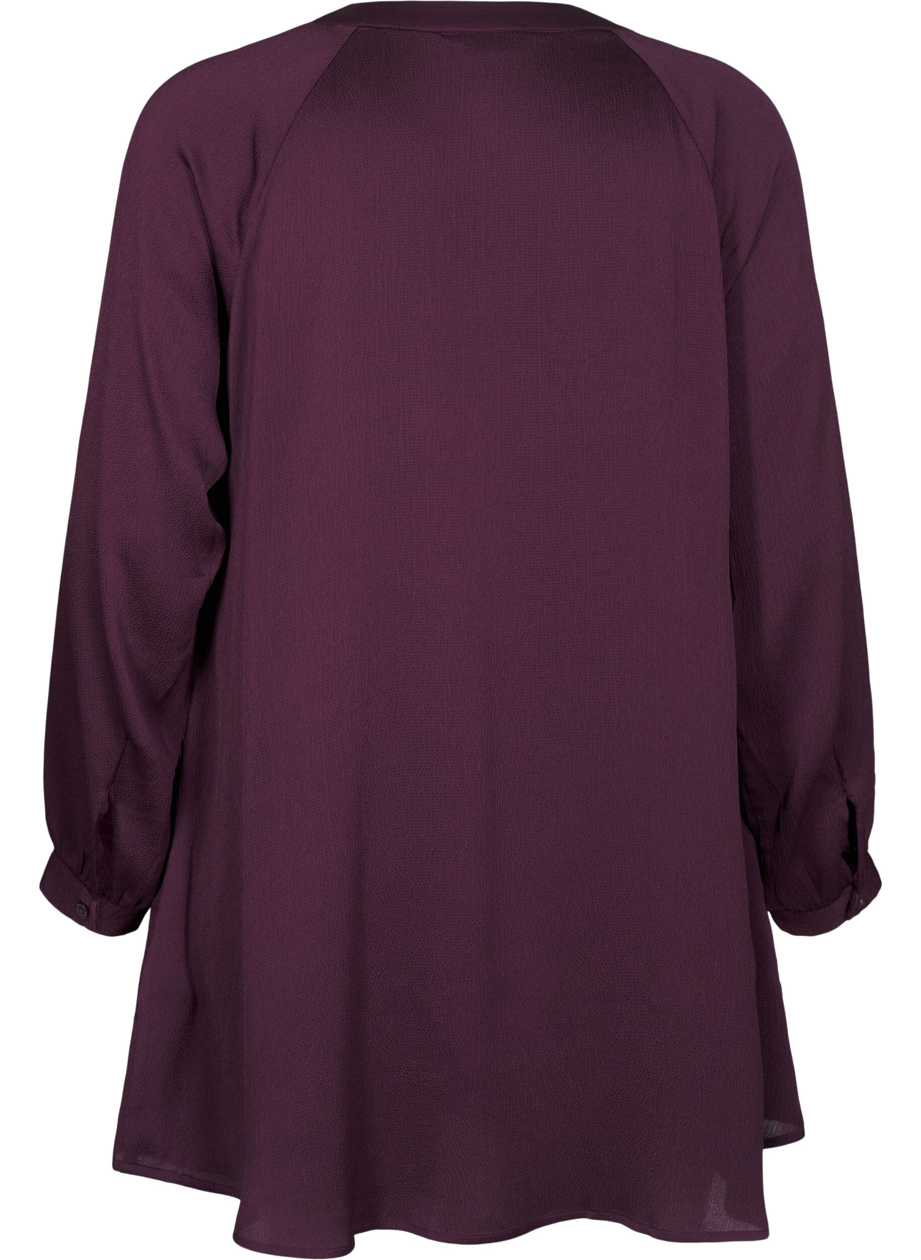 Zizzi Lange blouse met knopen en lange mouwen, Potent Purple, Packshot image number 1