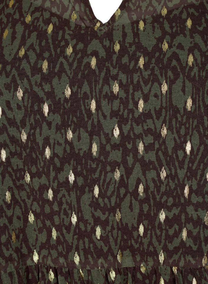 Tuniek met print en lurex, Green Ethnic AOP, Packshot image number 2