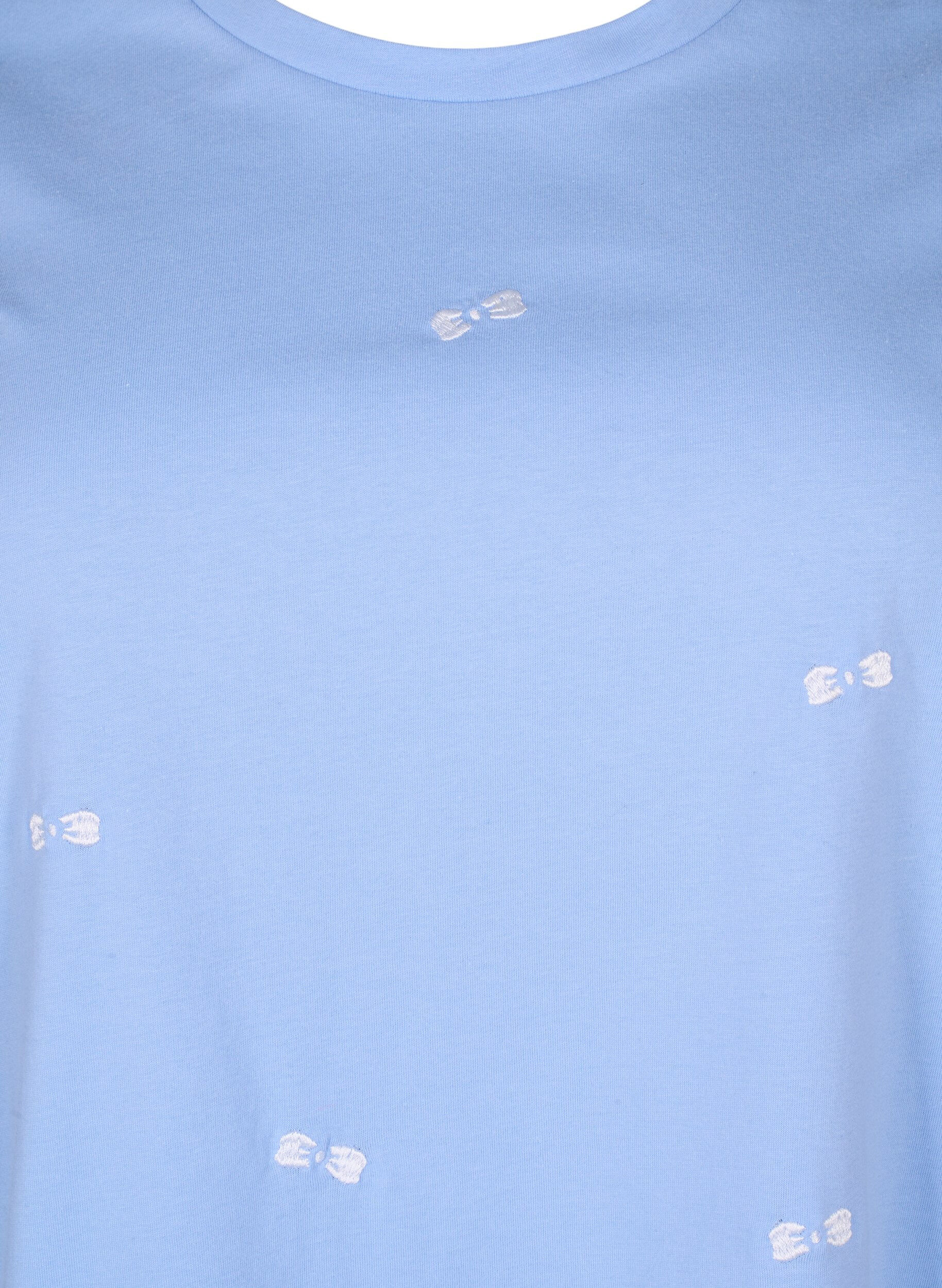 Zizzi T-shirt van biologisch katoen met strikjes, Serenity W. Bow Emb., Packshot image number 2