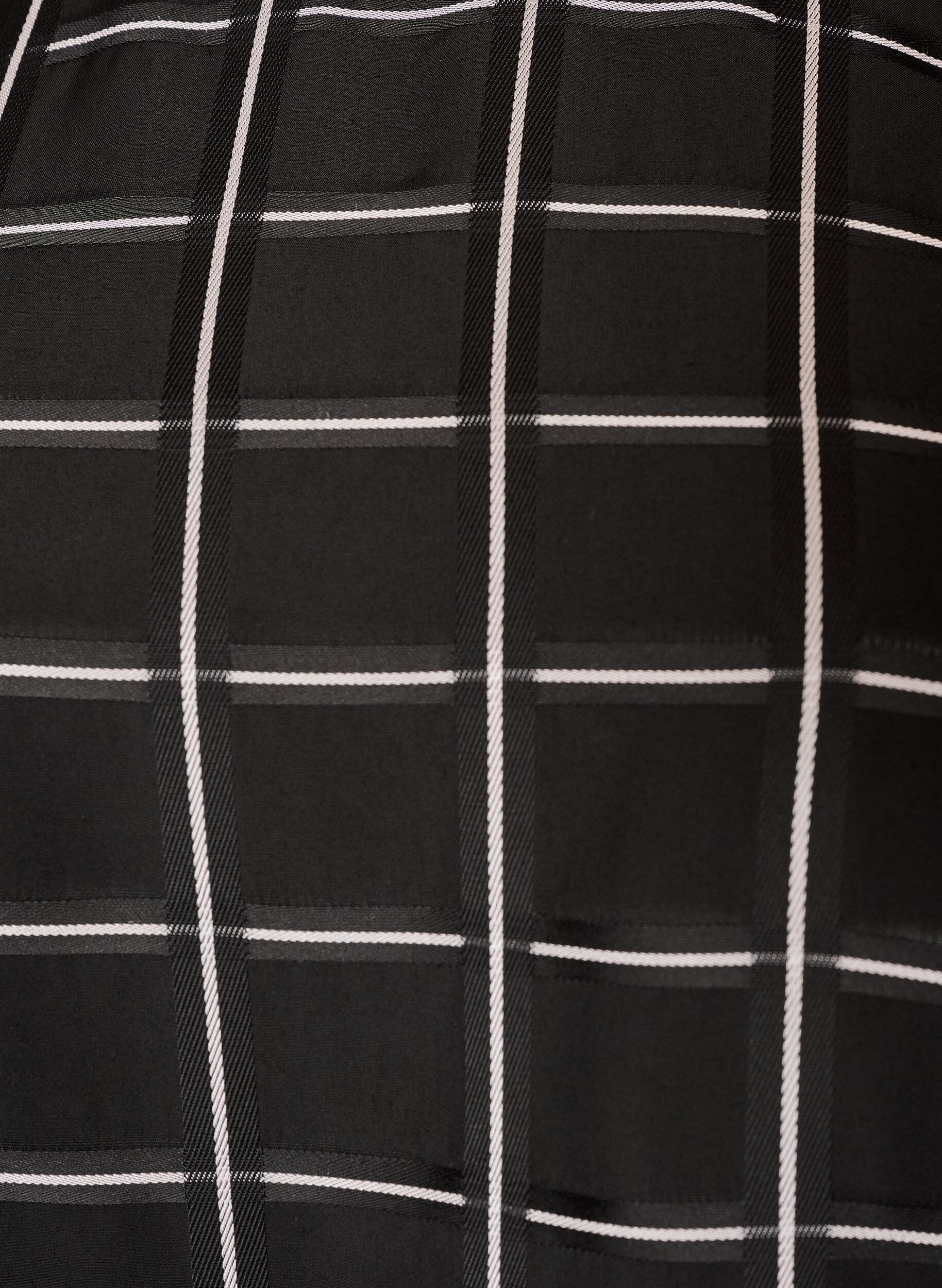 ZizziBlouse met ruitjes, kanten afwerking en ellebooglange mouwen, Zwart, Packshot image number 2